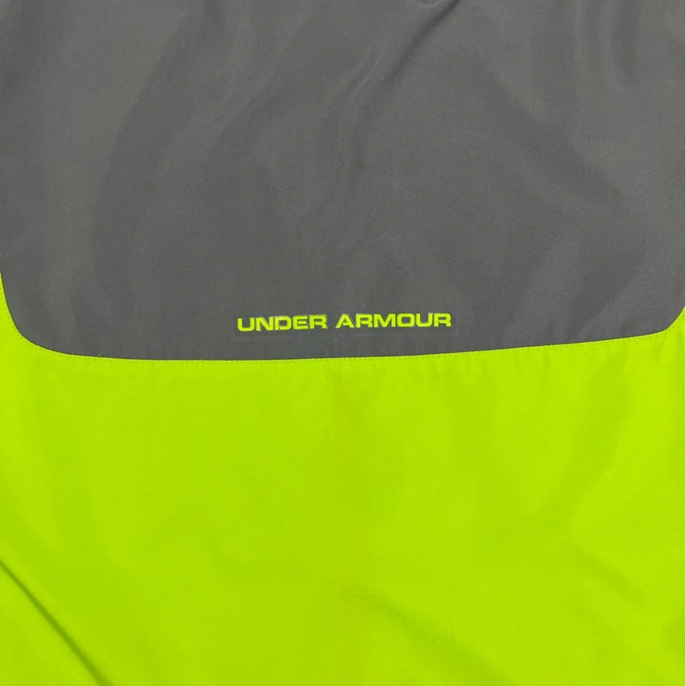 Under Armor Mock Neck Windbreaker Jacket Green Gray Youth XL‎